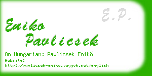 eniko pavlicsek business card