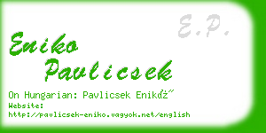 eniko pavlicsek business card